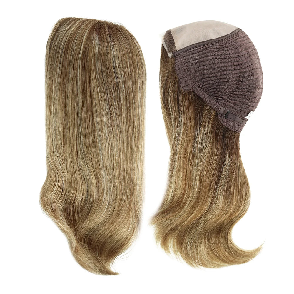 MT11-14.5" Natural 100% Human Hair Wig 1/2" Lace Front Chinese Cuticle Remy Hair Blond Wig