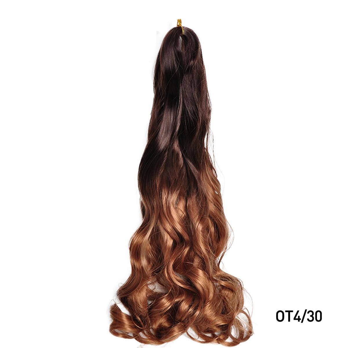 French Curls Braiding Hair Extensions - Synthetic Loose Wave Spiral Curl, High Temperature, Ombre Pre-Stretched