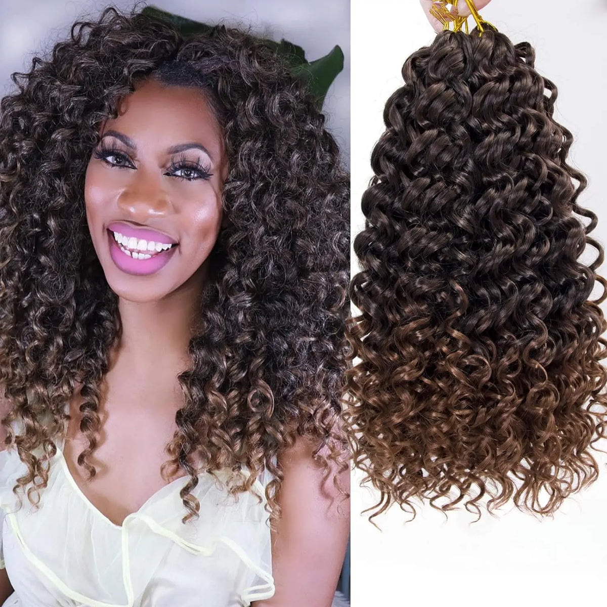 Synthetic Short Gogo Curl Crochet Hair Beach Braids Ocean Wave Twists Braiding
