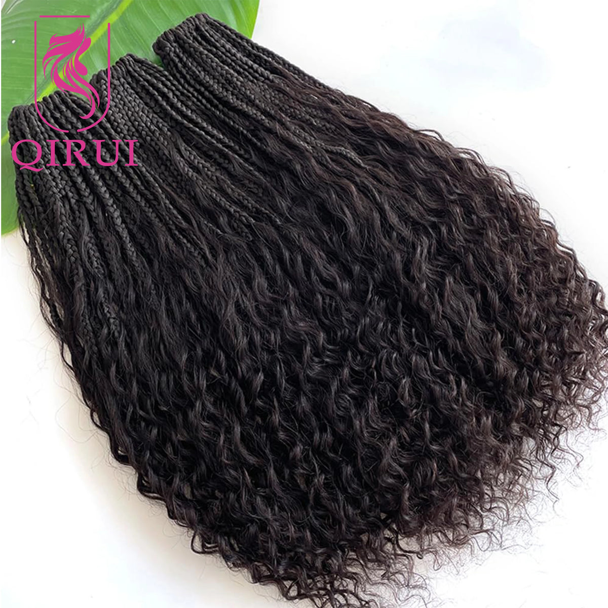 Crochet Boho Box Braids Human Hair Curls Pre Looped Curly Full Ends