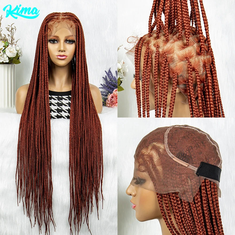 Synthetic Transparent HD Full Lace Braided Wigs Crochet Braid Braiding Hair Knotless