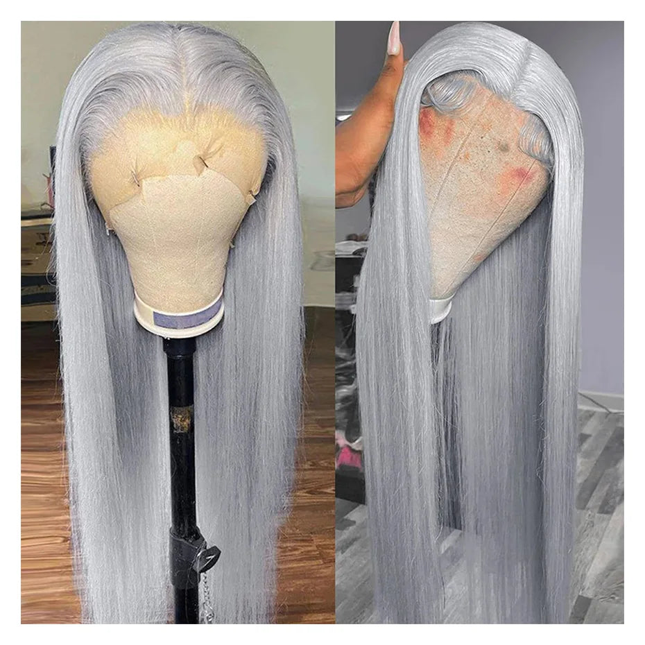 Grey Lace Fronts Wigs Human Hair 613 HD Frontal, 13x6 Vietnamese Raw