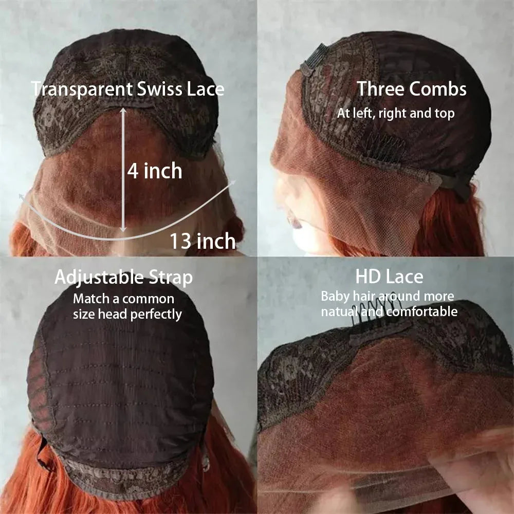 180% Density Brown Roots Ash Blonde Body Wave Lace Frontal Wig, 13x4, Ombre, Synthetic Blend