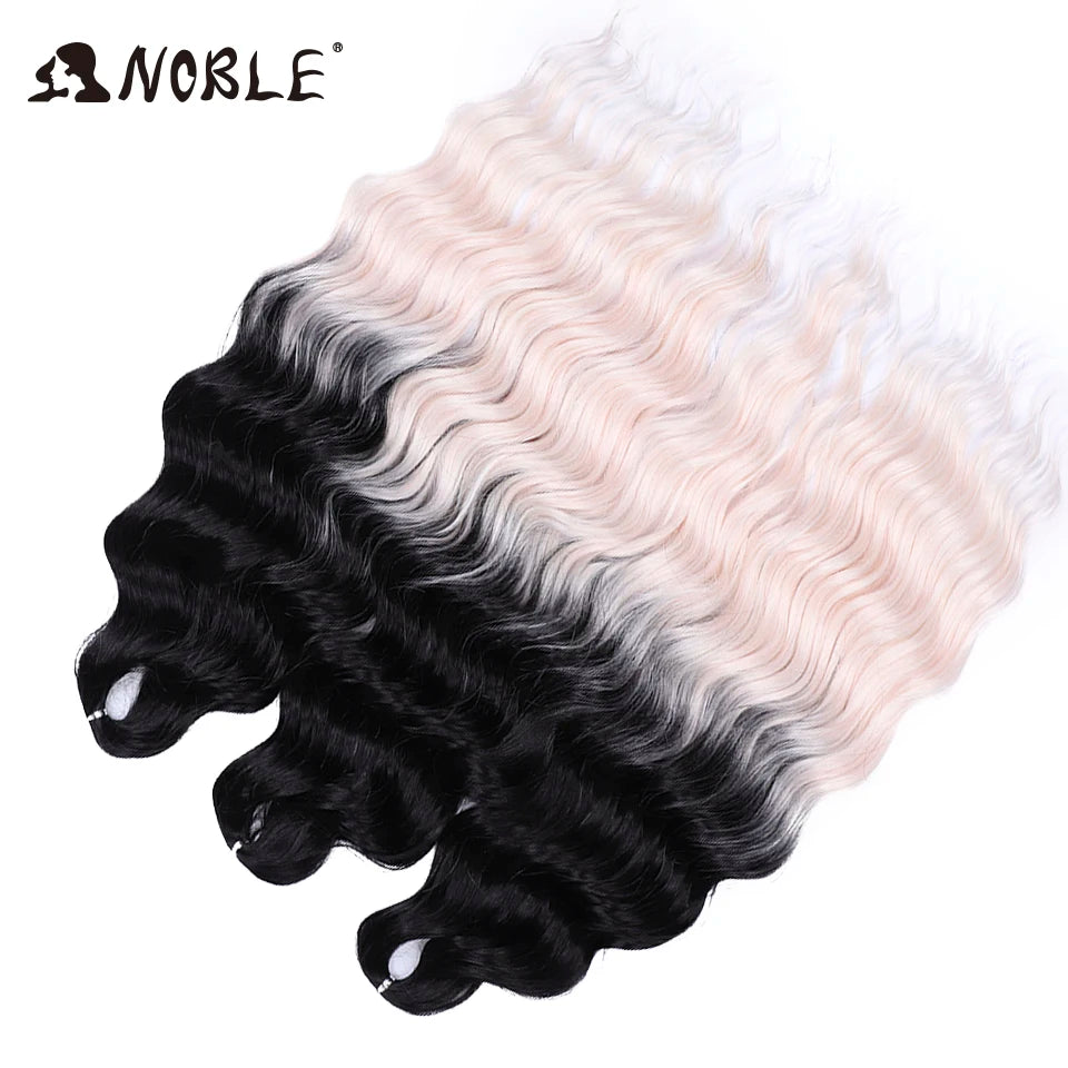 Synthetic Loose Deep Wave 24" Braiding Hair Extensions Water Braid Ombre Blonde