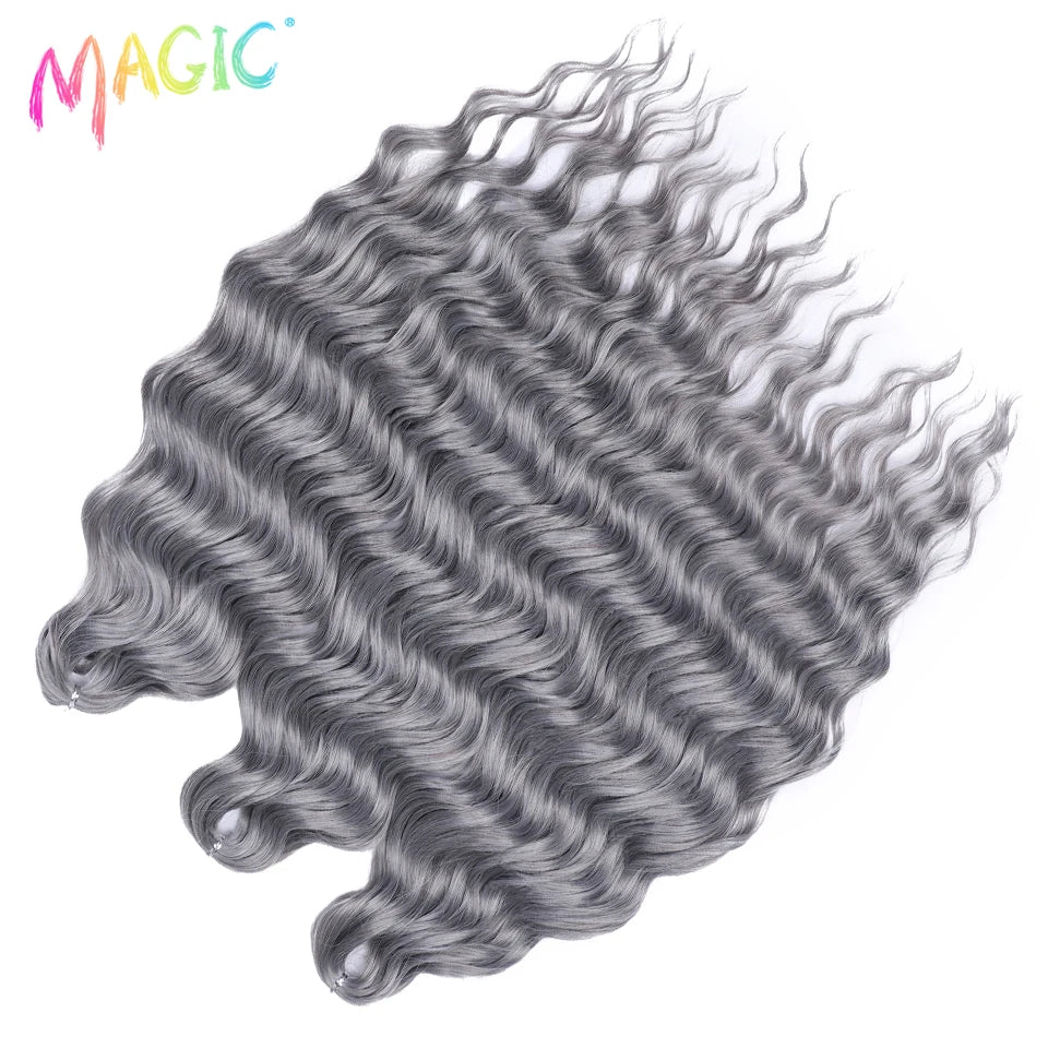Water Wave Braiding Hair Extensions Ombre Blonde Deep Afro Curl Twist Crochet