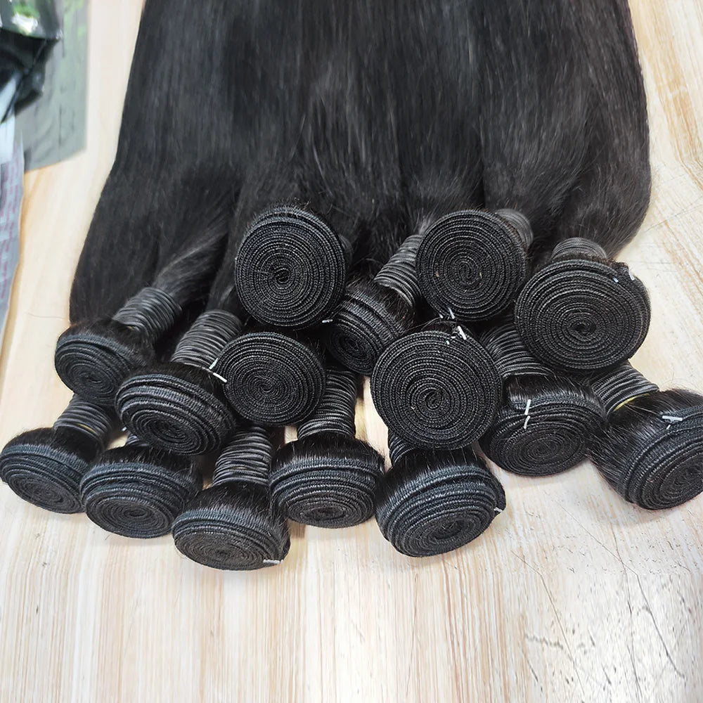 100% Human Hair Bundles Weaves Straight Extensions /Pack Brazilian Deals Raw Fast