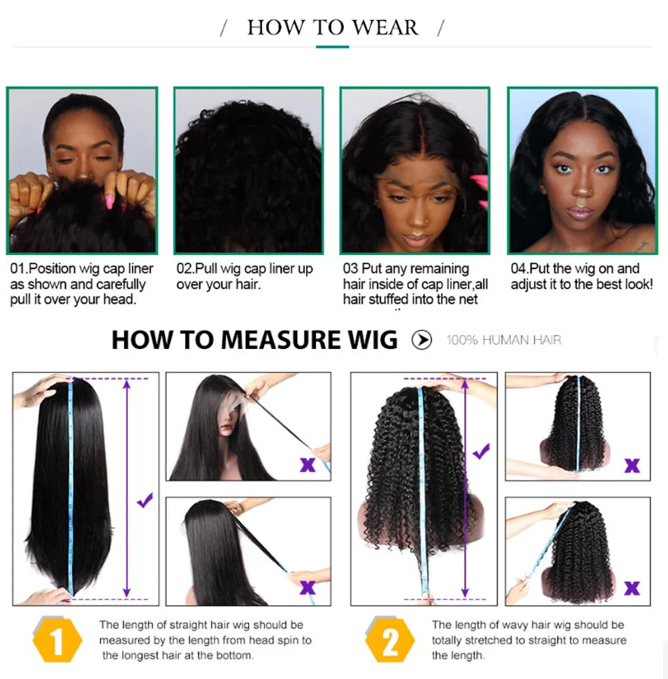 Kinky Straight 3-in-1 Half Wig Human Hair, Drawstring, 250% Density