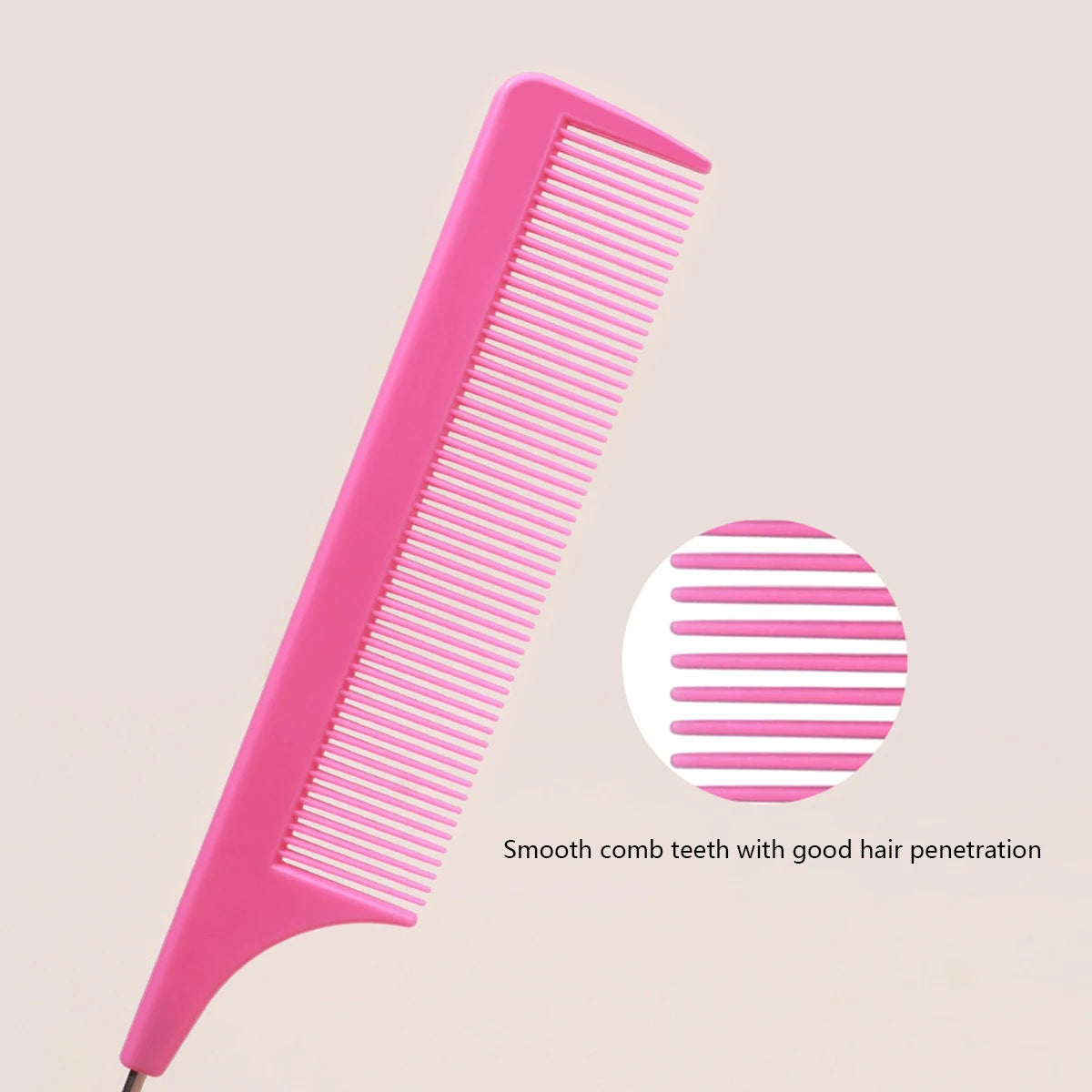1pc Professional Pointed Tail Comb Salon Hair Styling Stainless Steel Antistatic Dyeing Hair Comb