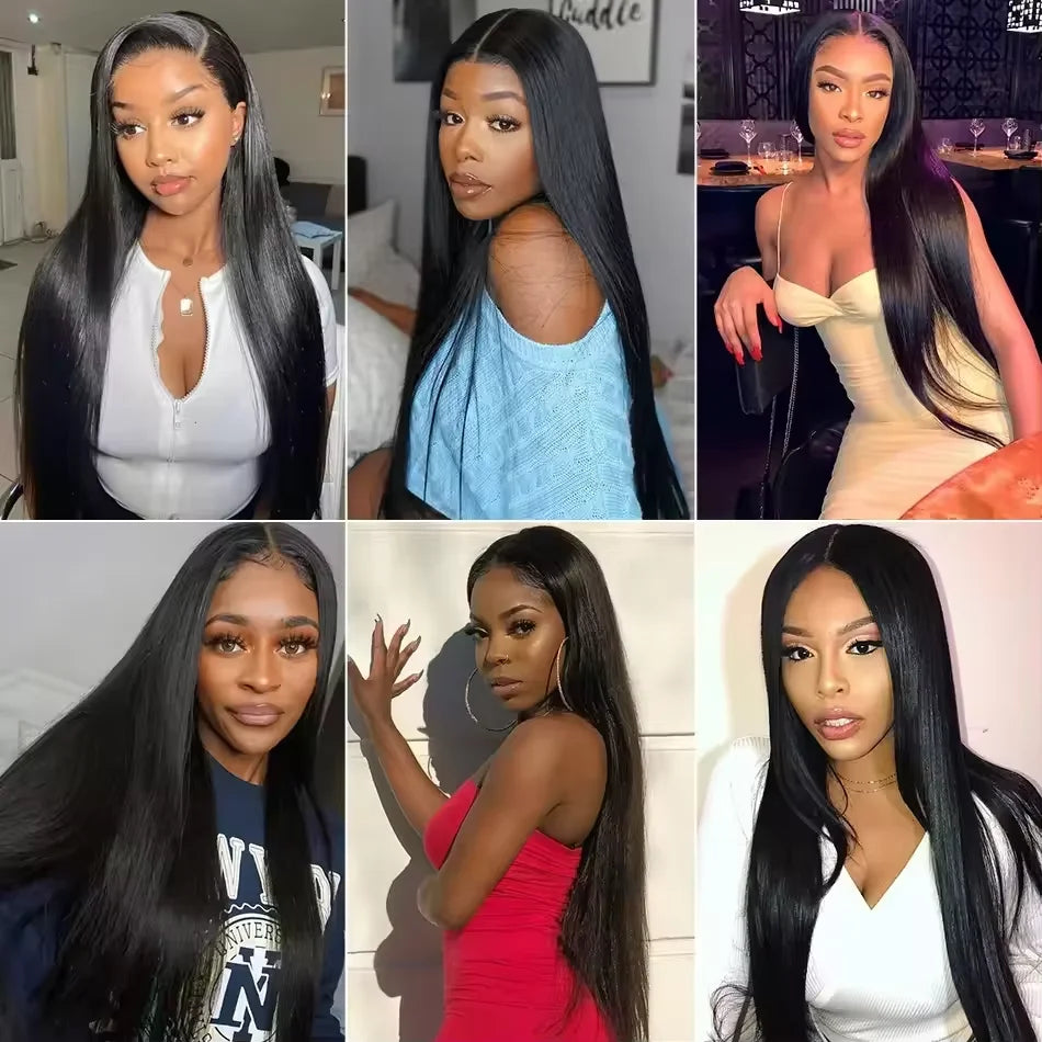 V Part Straight Human Hair Wig, Brazilian Remy, No Leave Out, 220% Density