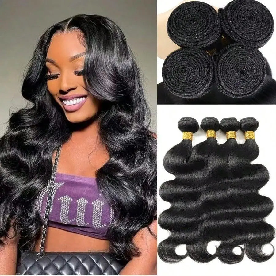 15A Raw Indian Human Hair Bundles Body Wave Triple Lifespan Straight Deep