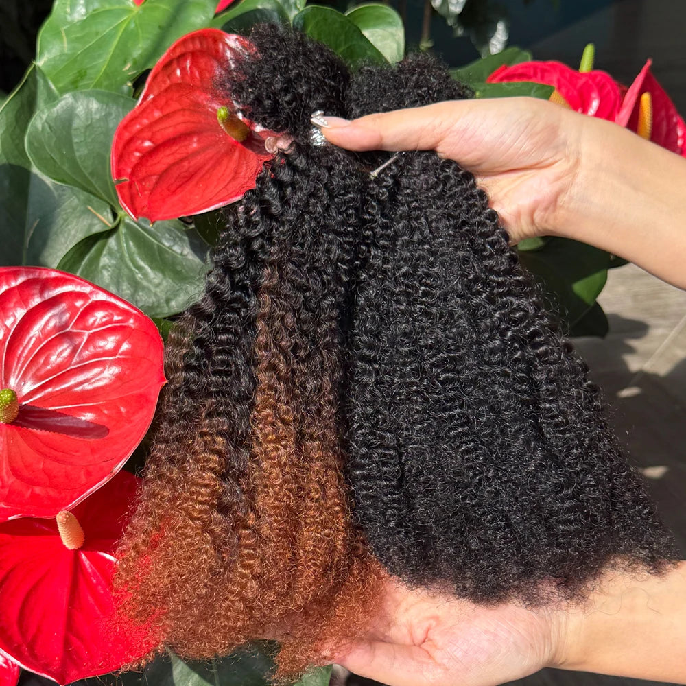 Afro Kinky Bulk Human Hair 30g/pack 16inches, 100% Micro Twist Curly Extensions