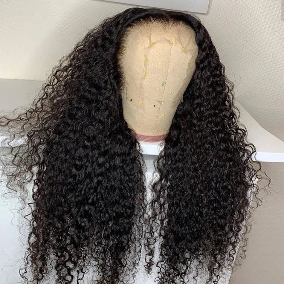 13x6 HD Transparent Lace Front Human Hair Wigs Raw Indian Water Curly