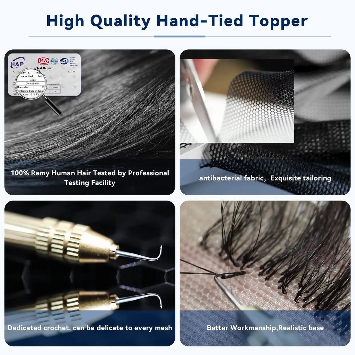 Light Brown Ombre Middle Part Lace Front Topper, 100% Remy Human Hair
