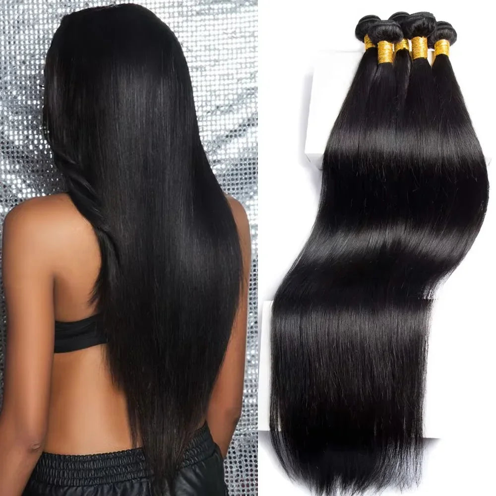 Raw Indian Straight Human Hair Bundles Closure Invisible Melt Skin, 4x4 HD
