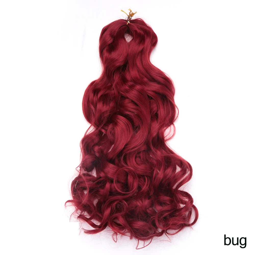 Synthetic Spiral Curls Loose Wave Crochet Hair Braids Pre Stretched Braiding Extensions