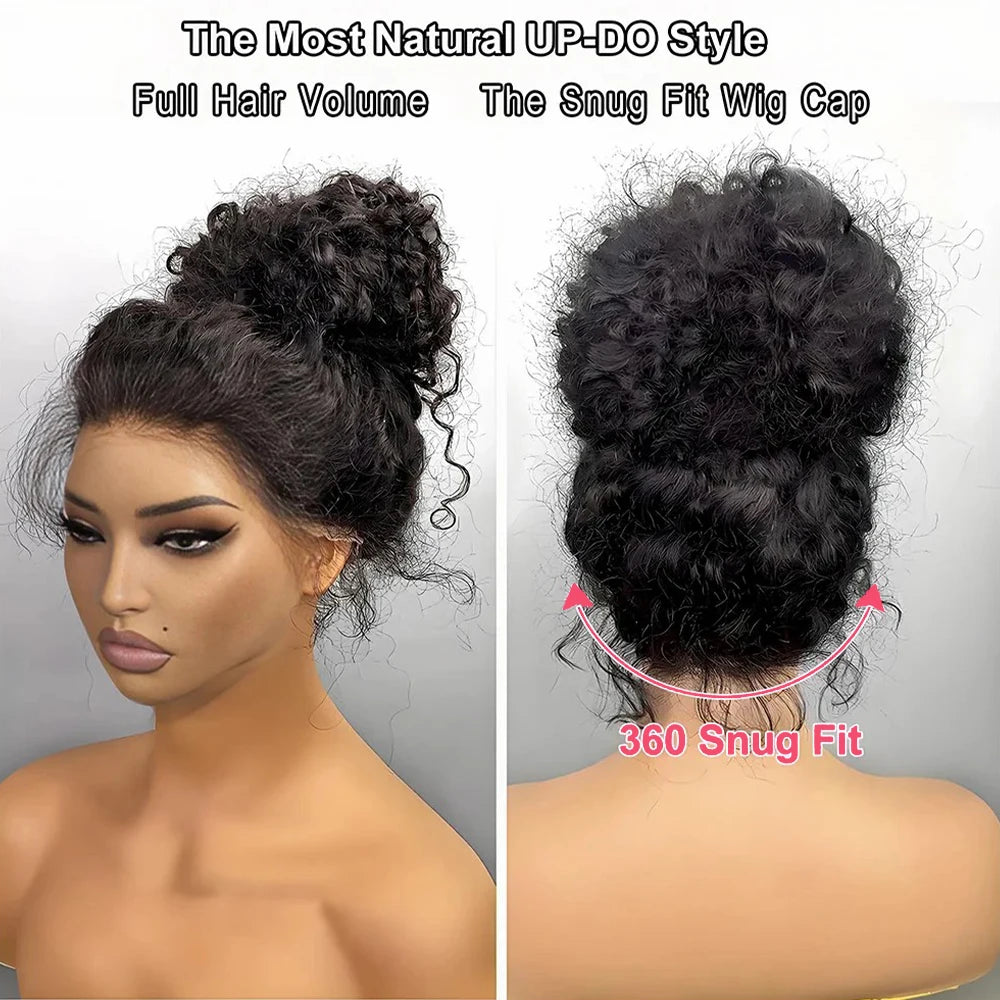 220% HD Invisi Strap Full Lace Frontal Deep Wave Wig Black Real