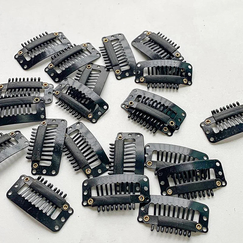 9-teeth 32mm Wig Clips Hair Extensions Supplies Sew in To Secure