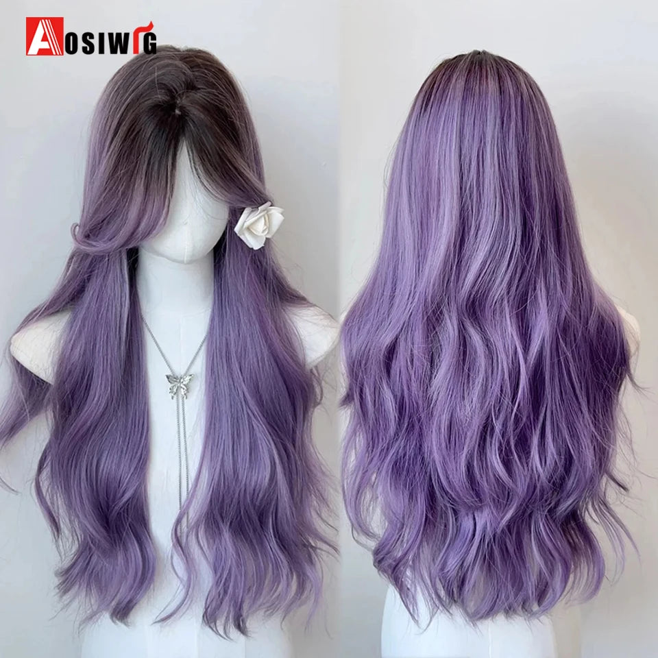 Blonde Twin Ponytail Princess Cut Natural Short Hair Synthetic Wigs Bangs Heat