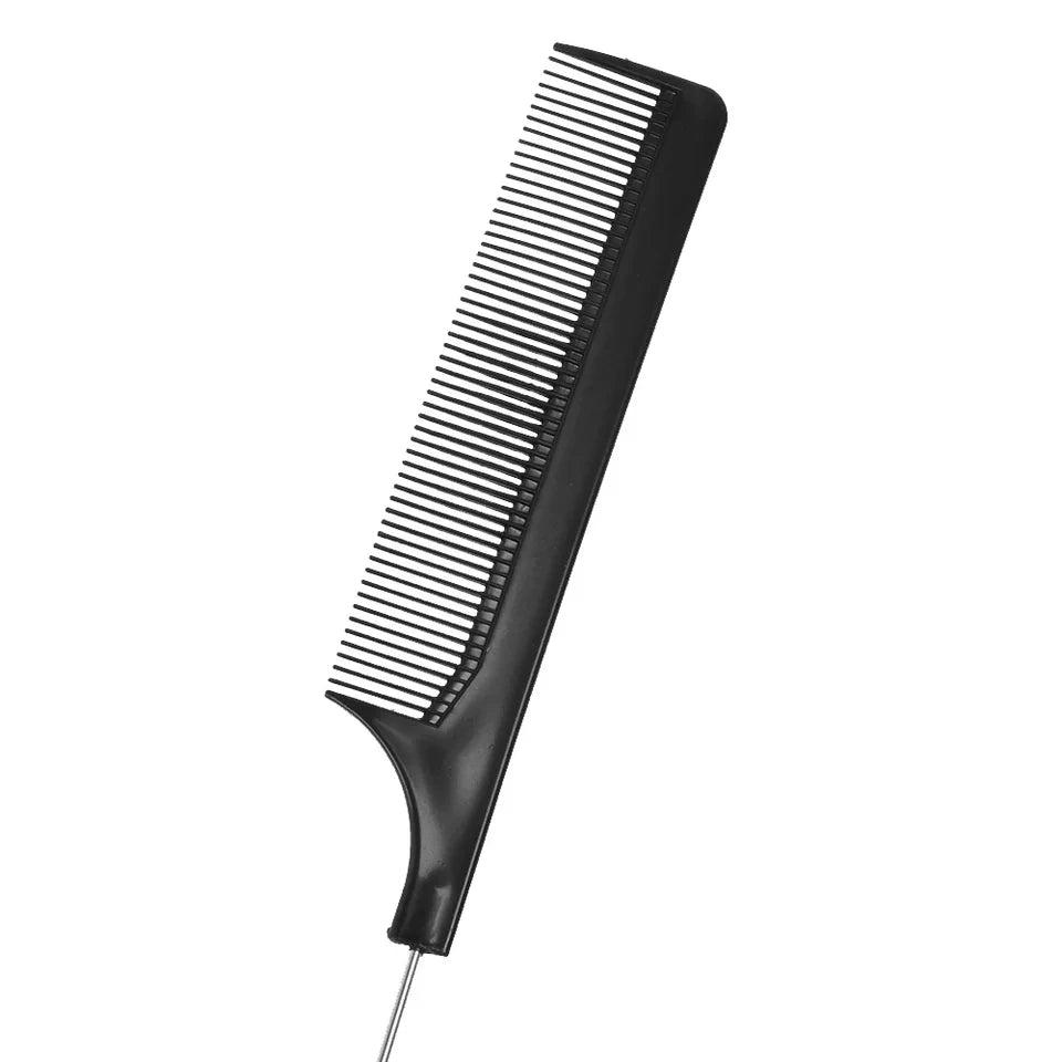 Professional Hair Tail Combs Stainless Steel Salon Cut Styling Comb Spiked Care