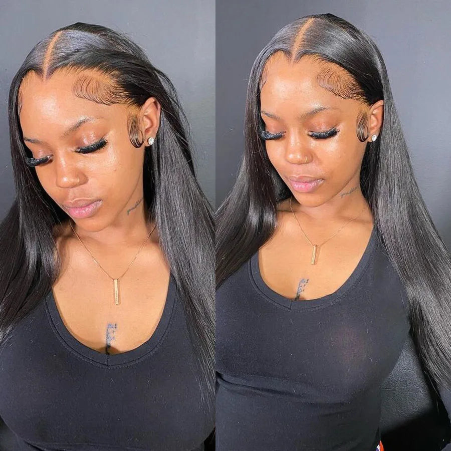 Straight Human Hair 13x6 HD Lace Frontal Wig, 250% Density, Melt Skin