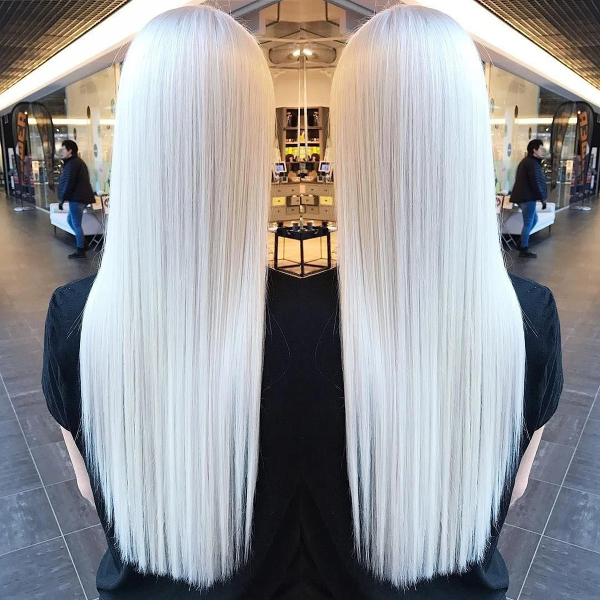 Light Blonde Straight Synthetic Wig, 28 Inch, Heat Resistant, Cosplay