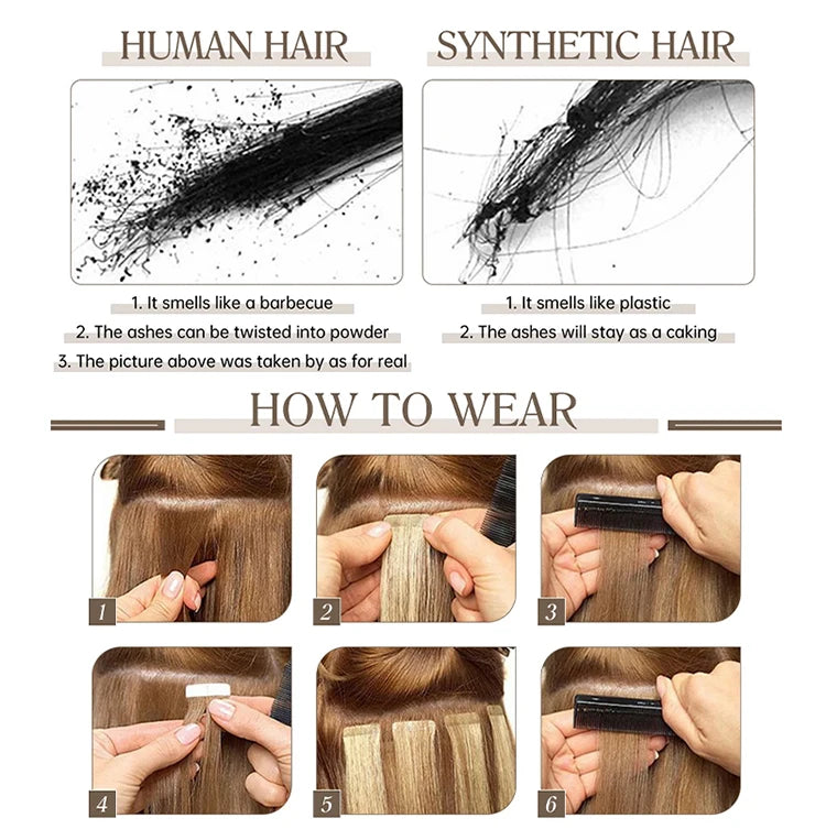 High Quality Tape Hair Extensions Full Ends Straight Hair 18-30 Inch Double Sided Adhesive Tape in Different Colors