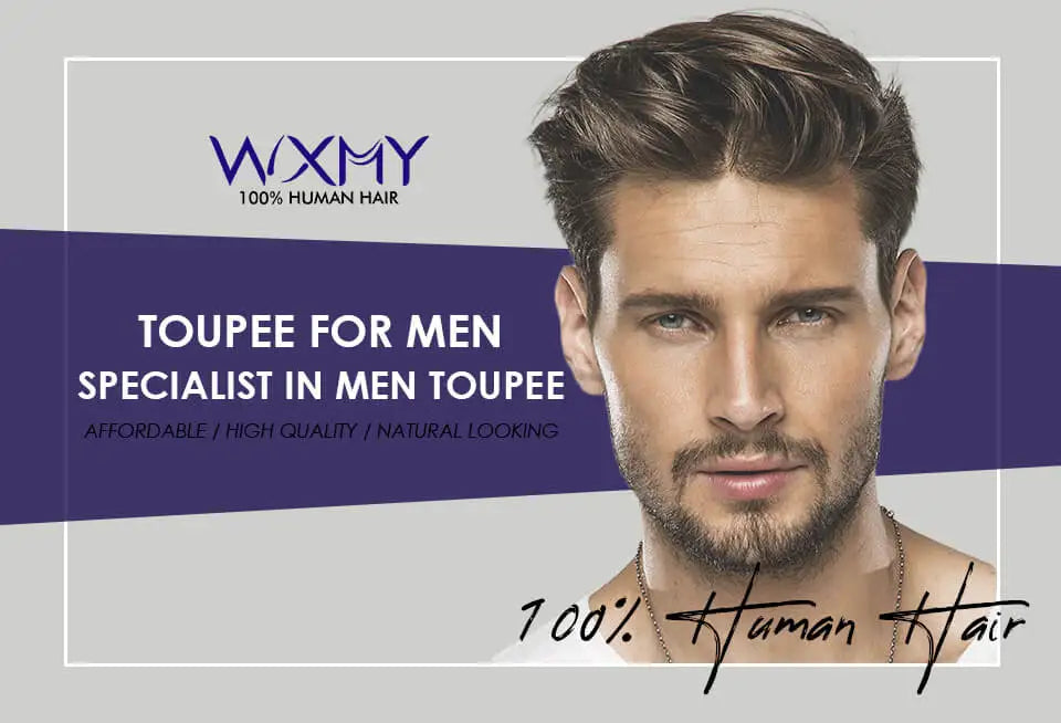 Breathable Mono Lace PU Base Hair Prosthesis Human Men's Wig Systems Natural