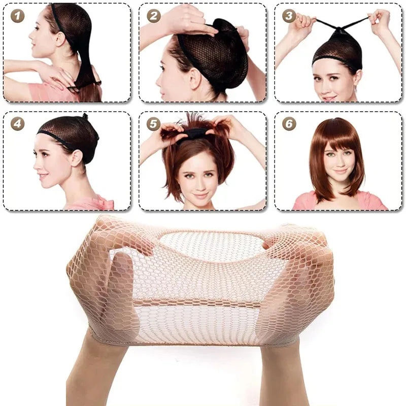 Nylon Hair Net Stretchable Elastic Hairnets Mesh Weaving Wig Caps Making Tools