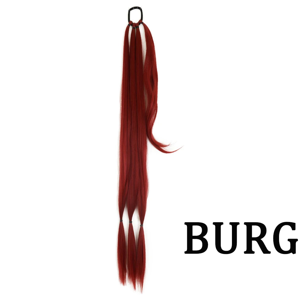 DIY Ponytail Extensions Synthetic Boxing Braids Ponytail Hair Rope High Temperature Fiber Black Brown Ponytail