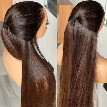 13x4 HD Brazilian Colorful Shadow Right Lace Front Hair Humans Wigs Emphasize
