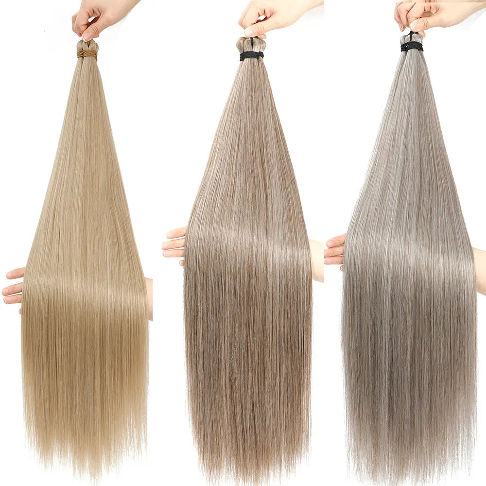 Straight Pony Hair Bundles Crochet Braids Synthetic Braiding Soft Extensions