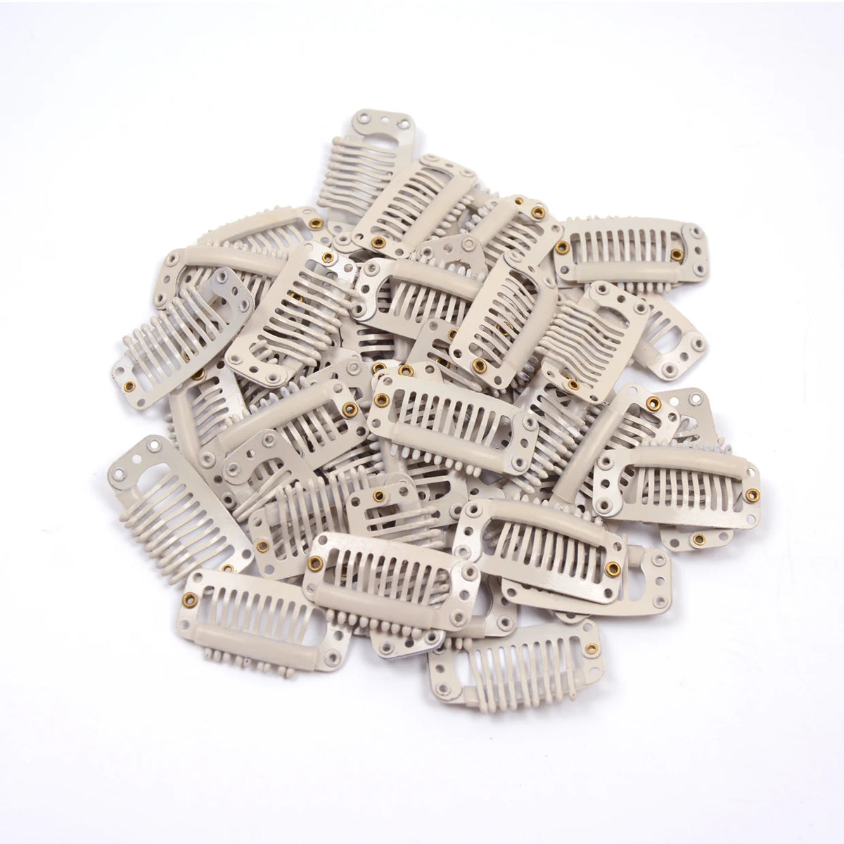 24 Pcs 9-teeth Beige/Brown/Black Hair Extension Clips Hair Extension Wigs Snap Clips Comb Small Snap Wig Accessories Clips