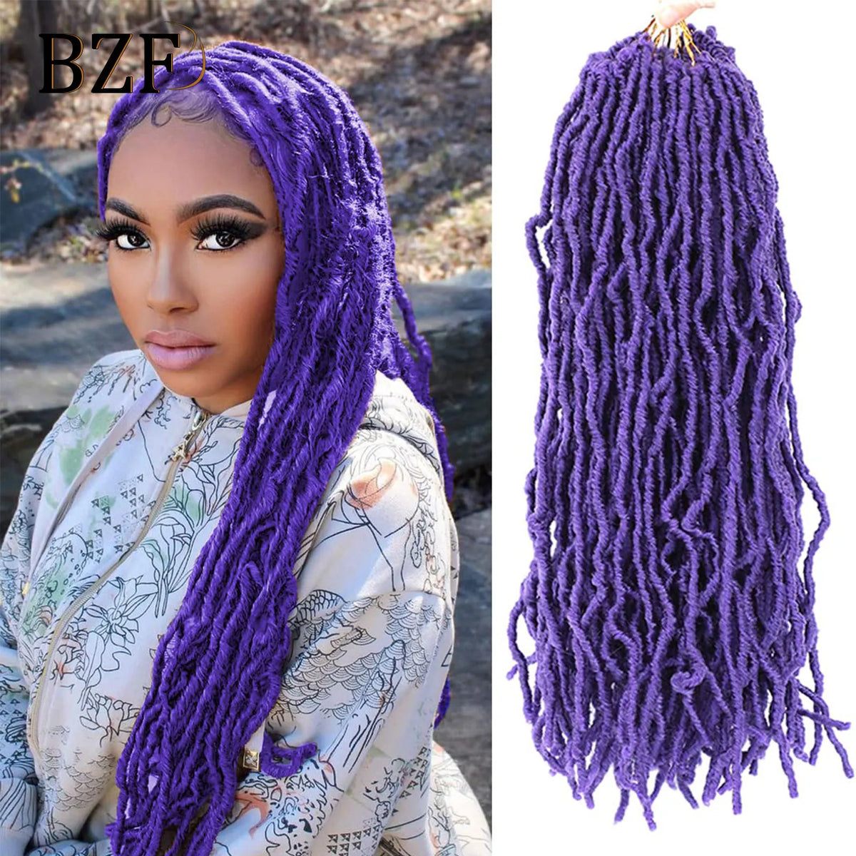 36Inch Pink Soft Faux Locs Crochet Hair Braids Synthetic Blonde Goddess Nu