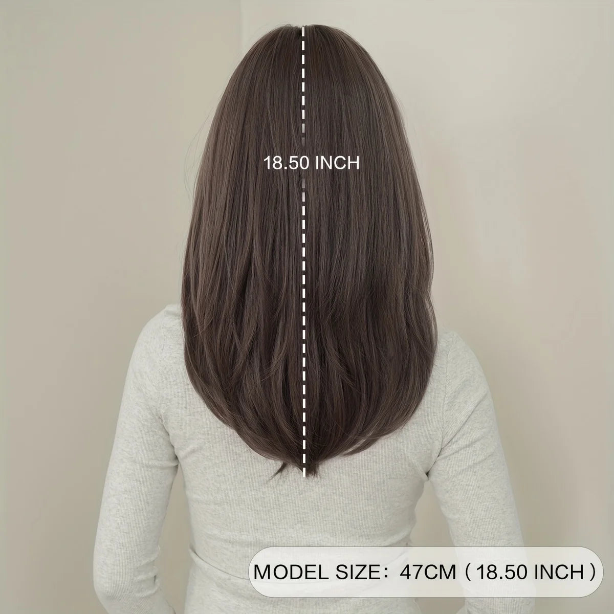 Elegant Wigs Long Straight Gray Purple Curtain Bangs Heat Resistant Synthetic Layered