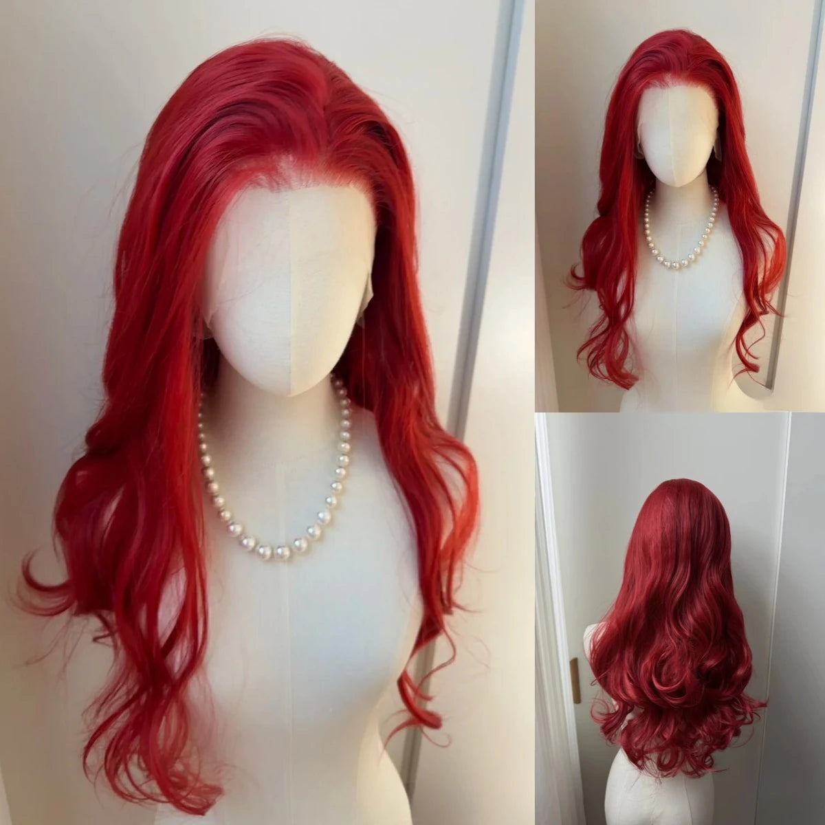 Body Wave Lace Front Wig Pink Purple Red Cosplay 26inch 13*4 Frontal