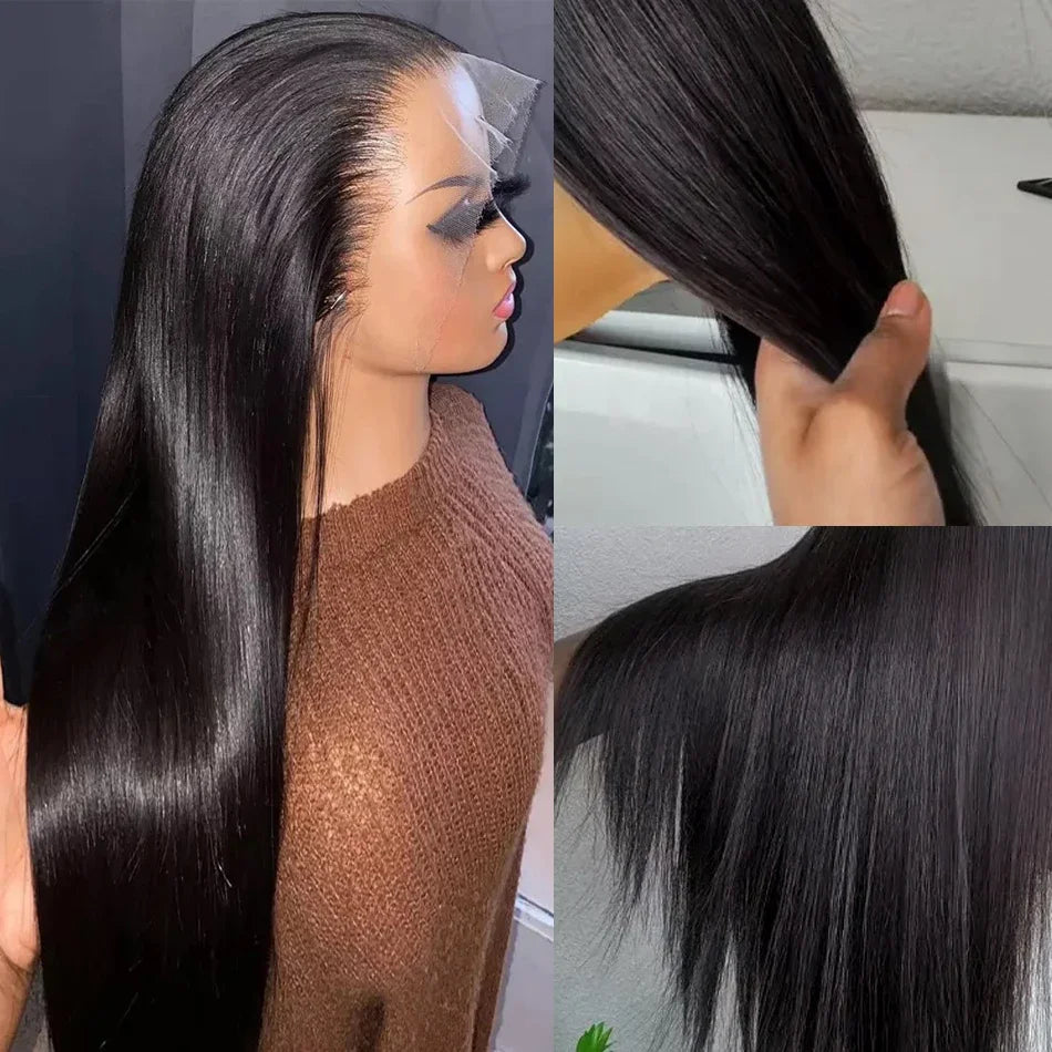 Straight Lace Front Human Hair Wigs, 13x4 HD Frontal Density Natural Hairline
