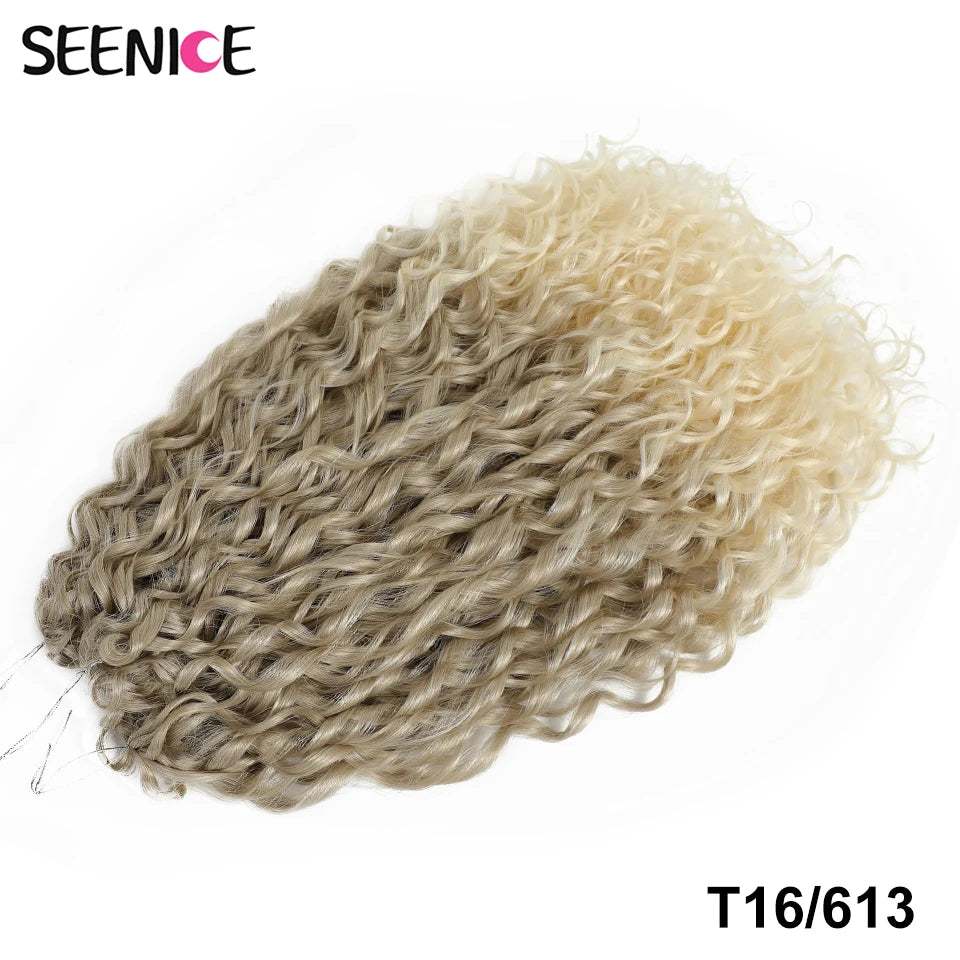 Synthetic Hair Deep Wave Twist Crochet Braid Afro Curl Ombre Blonde Pink