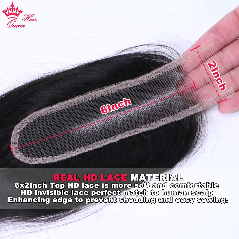 Straight Bundles HD, 2x6 Closure Brazilian Raw Virgin Human Hair Weave Lace