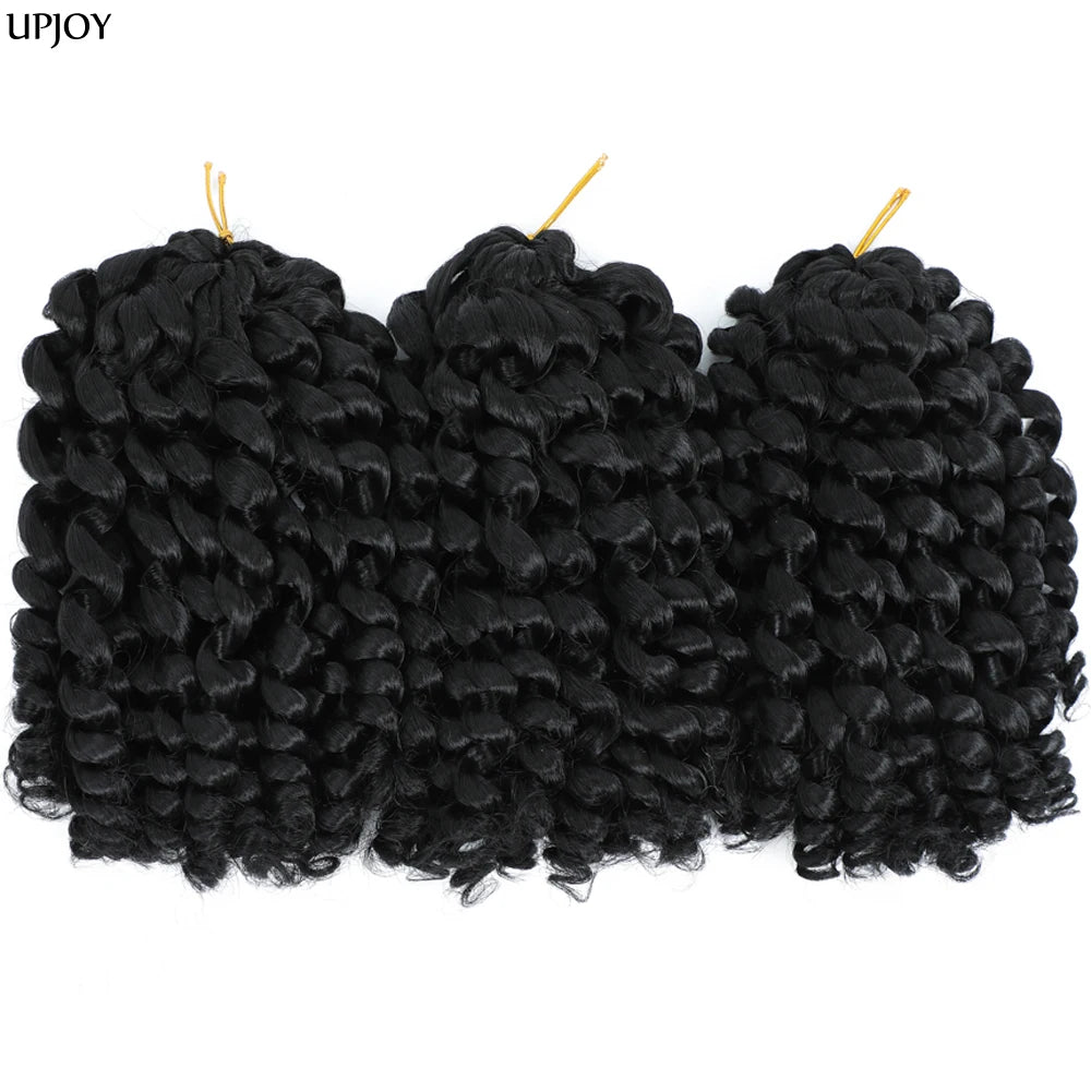 Jamaican Bounce Crochet Hair Jumpy Wand Curl Synthetic Braiding Extensions Ombre Brown