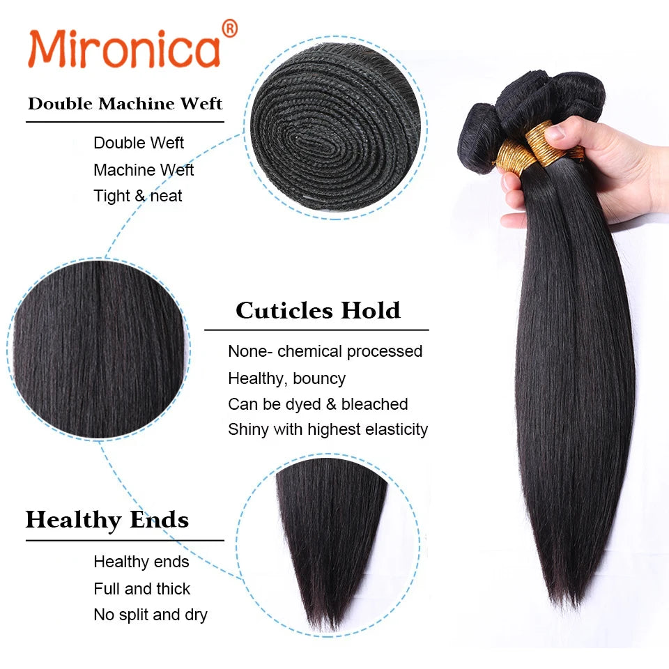 Bone Straight Bundles Human Hair 12A Unprocessed Virgin Raw Vietnamese Double Weft