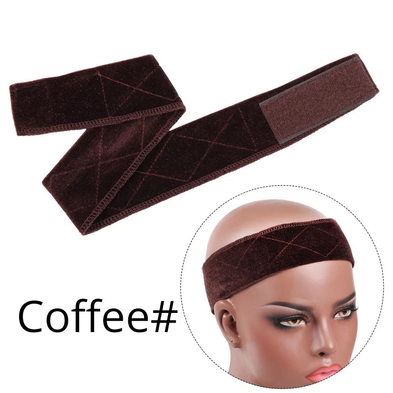 Non-slip Soft Velvet Women Wig Grips Headband Women Velvet Wig Accessories Grip Scarf Headband Adjustable