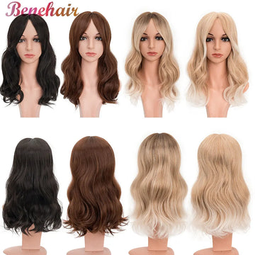 18'' Body Wave Hair Toppers Bangs Synthetic Hairpieces Adding Volume Long Layered