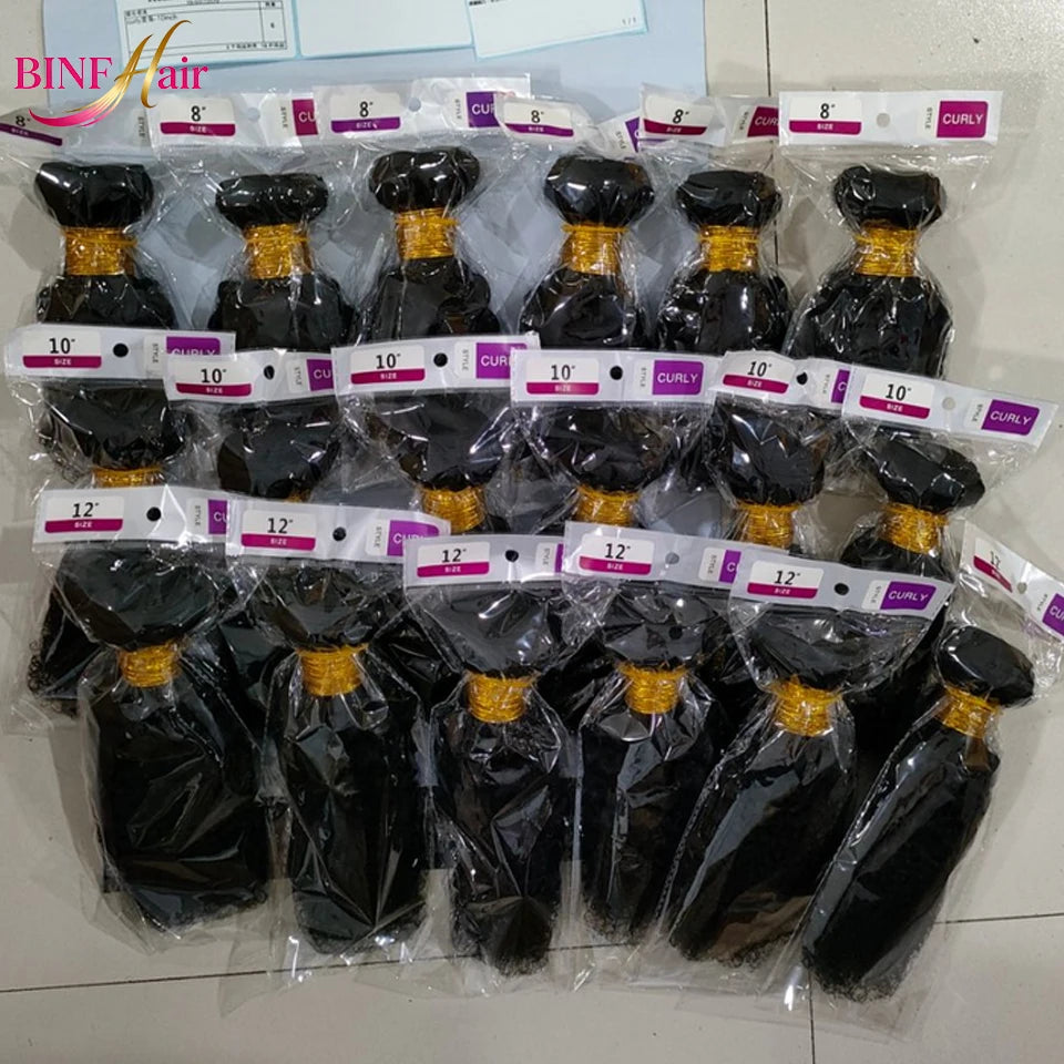 Mogolian Hair 8-30 Kinky Curly Bundles Virgin Human Weaving Natural Deals Extensions