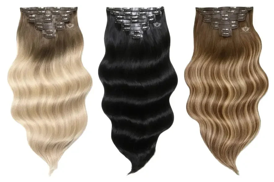 100% Human Hair Topper Machine Made Clip-in Hairpiece Wig Volume Colors Fast