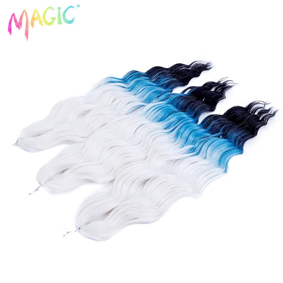 Water Wave Braiding Hair Extensions Ombre Blonde Deep Afro Curl Twist Crochet