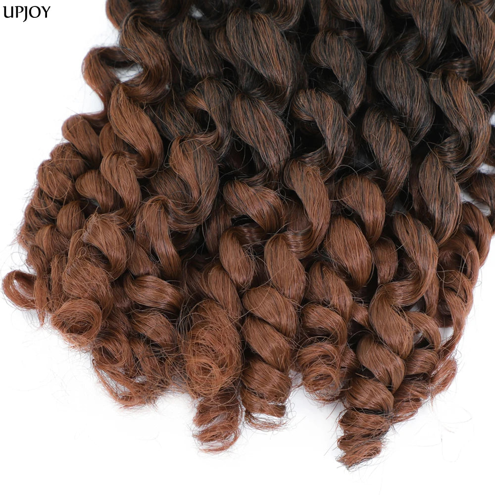 Jamaican Bounce Crochet Hair Jumpy Wand Curl Synthetic Braiding Extensions Ombre Brown