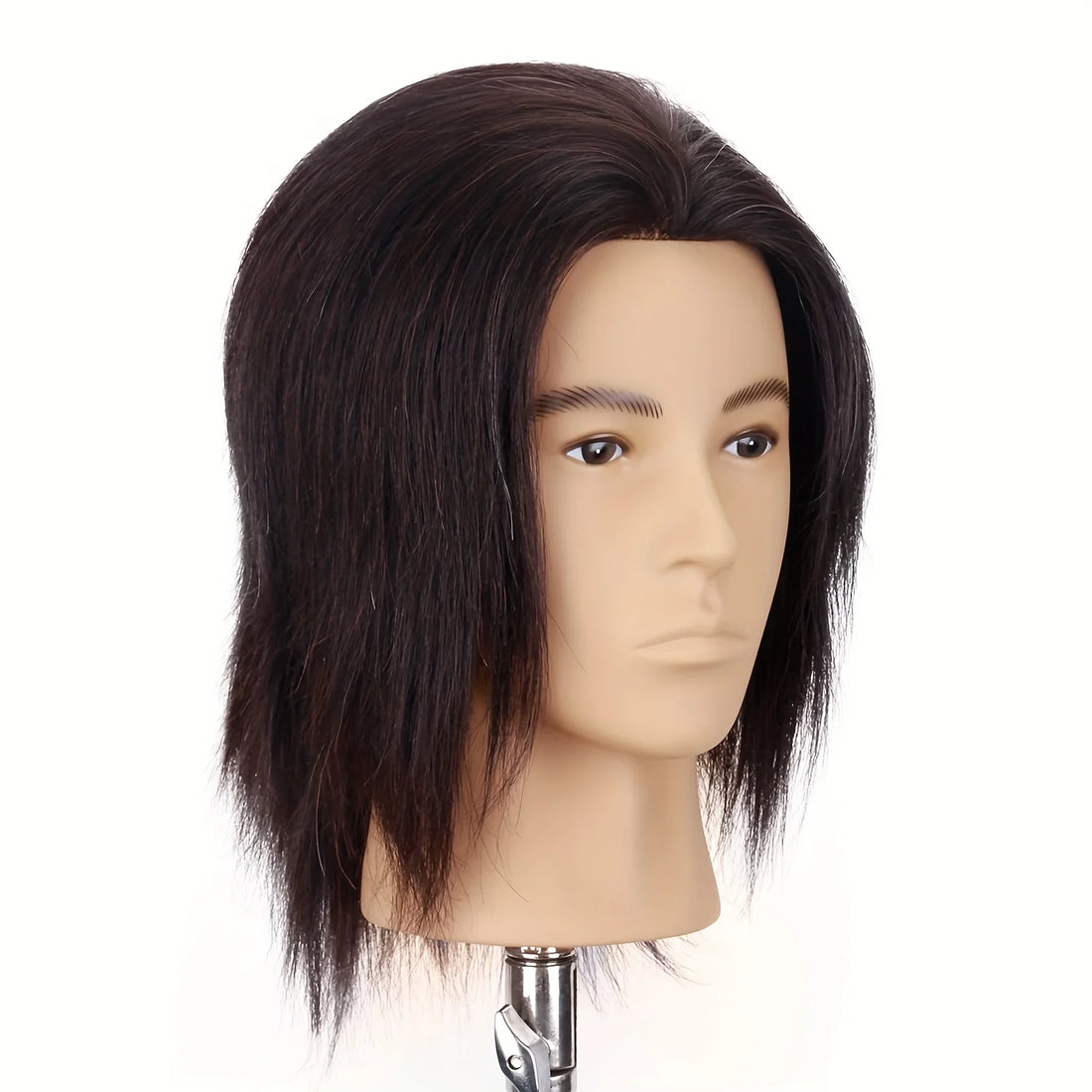 100% Human Hair Mannequin Head Men's 8" Hairdresser Practice Beauty Styling Training