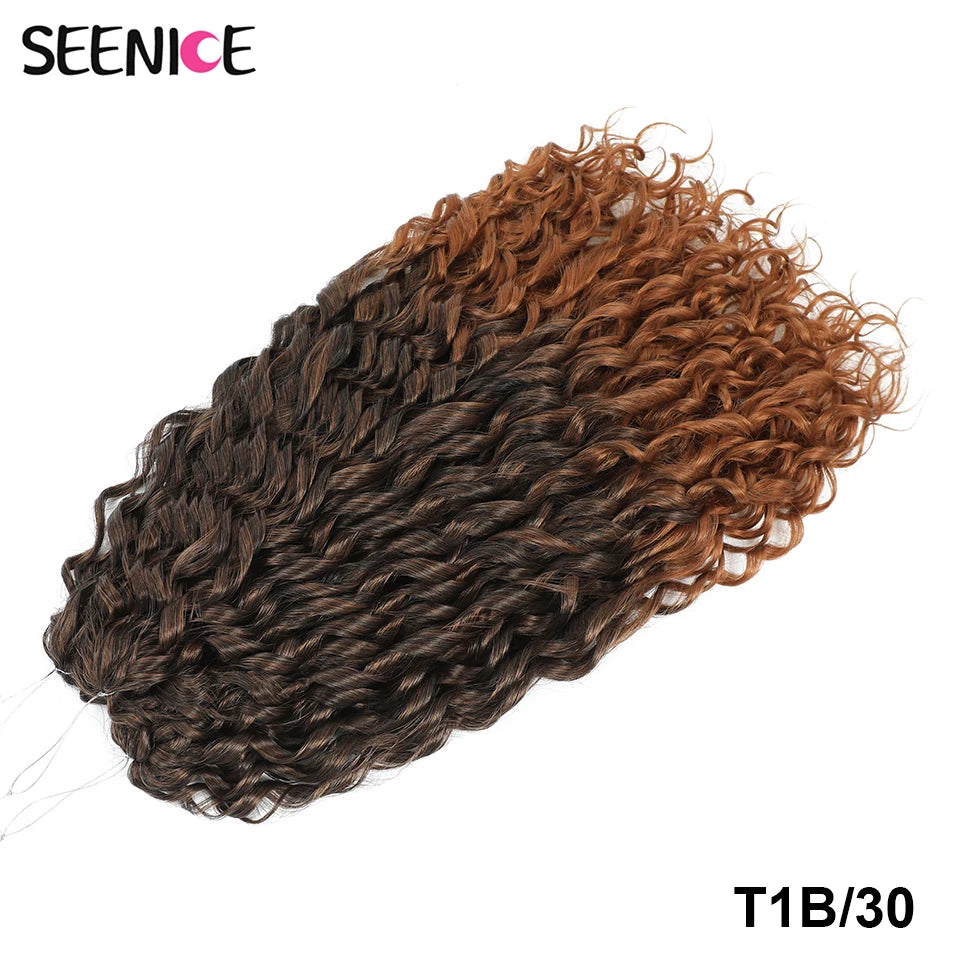 Synthetic Hair Deep Wave Twist Crochet Braid Afro Curl Ombre Blonde Pink