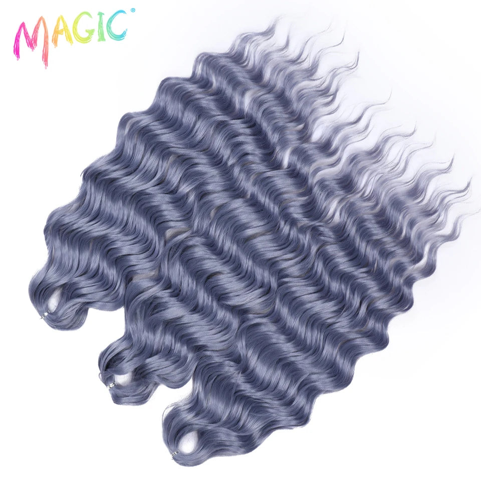 Water Wave Braiding Hair Extensions Ombre Blonde Deep Afro Curl Twist Crochet