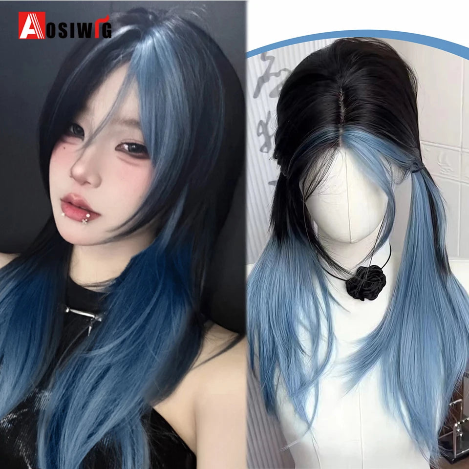 Blonde Twin Ponytail Princess Cut Natural Short Hair Synthetic Wigs Bangs Heat